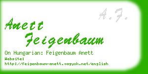 anett feigenbaum business card